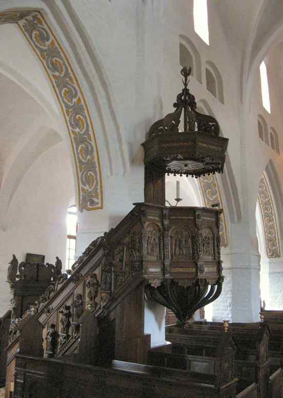 Pulpit at Sct. Nicolai Kirke, Middelfart