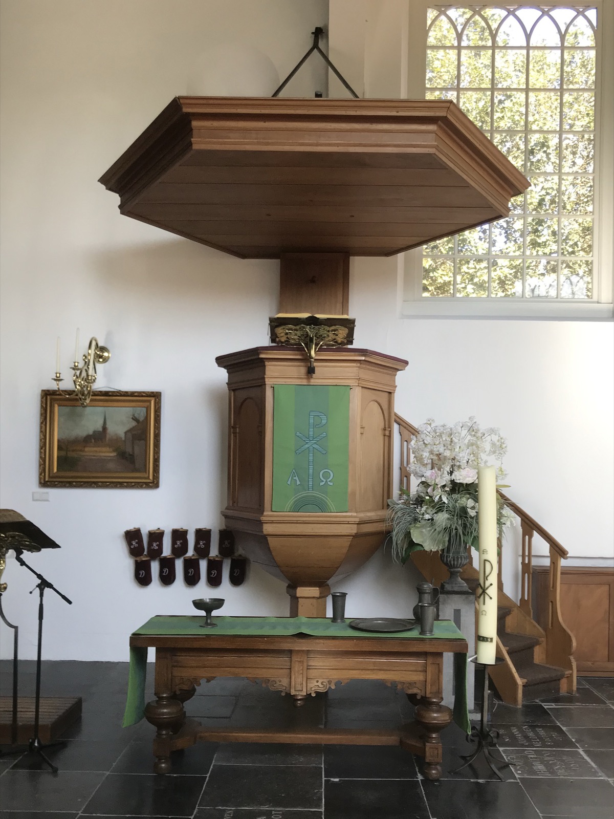 Preekstoel in Dorpskerk, Sassenheim