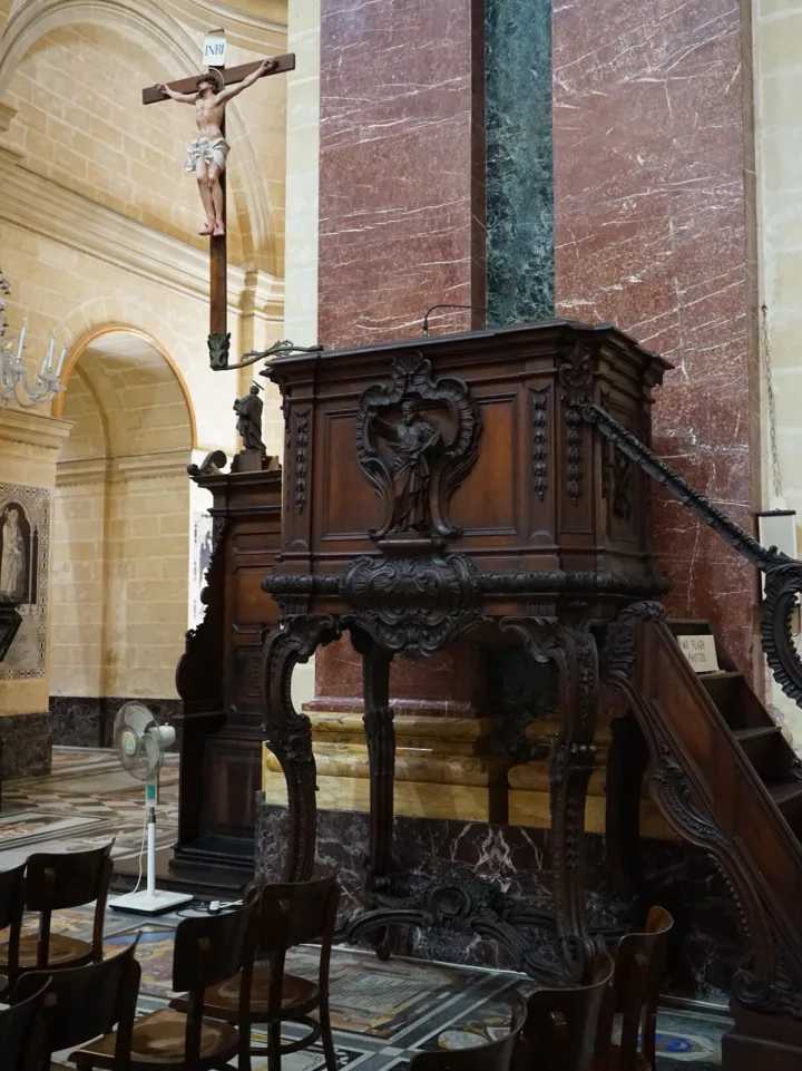 Pulpit at St Pauls Cathedral, Mdina