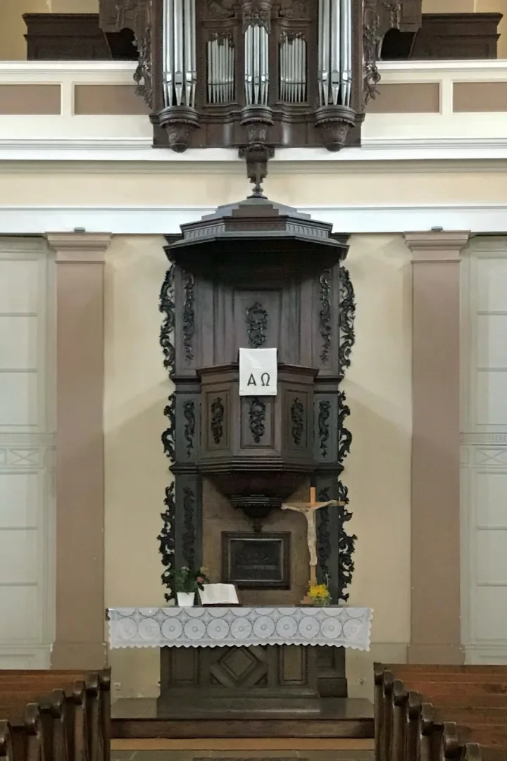 Preekstoel in Eglise protestante Sainte Marguerite, Riquewihr