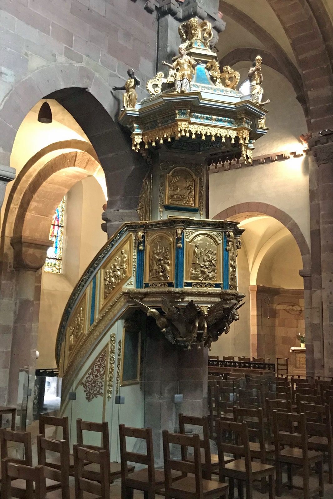 Pulpit at Eglise Sainte-Foy, Selestat