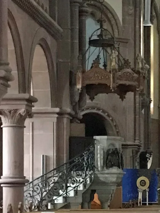 Preekstoel in Sankt Johann, Freiburg im Breisgai