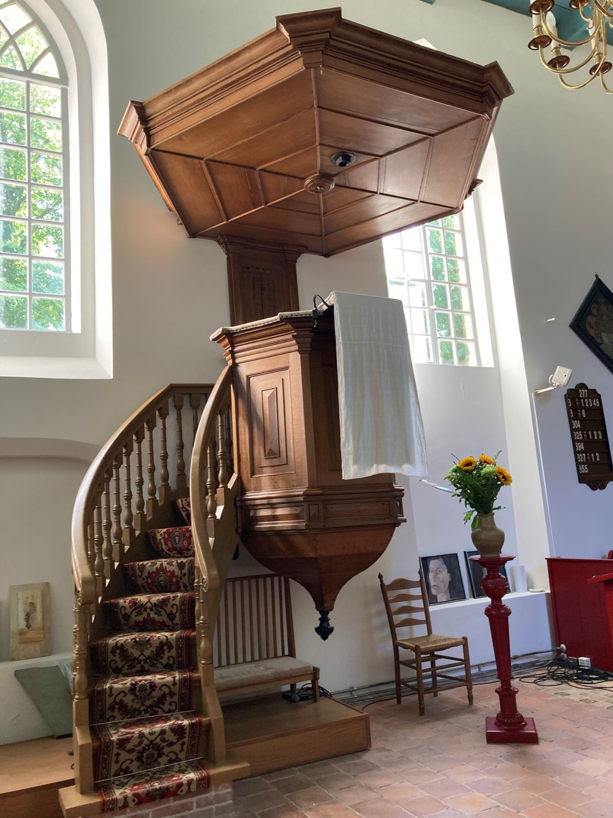 Pulpit at Hervormde kerk, Oudwoude