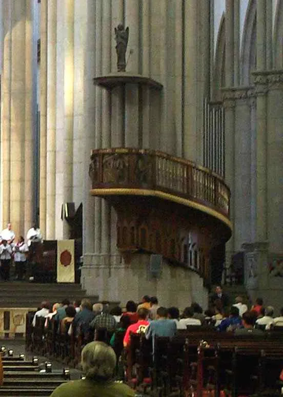 Preekstoel in Se Cathedral, Sao Paulo
