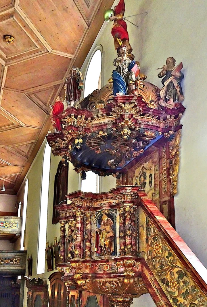 Preekstoel in  Wallfahrtskirche Maria in der Tanne, Triberg 