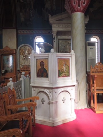 Pulpit at Heilige Kerk van Sint Niconos, Sparta