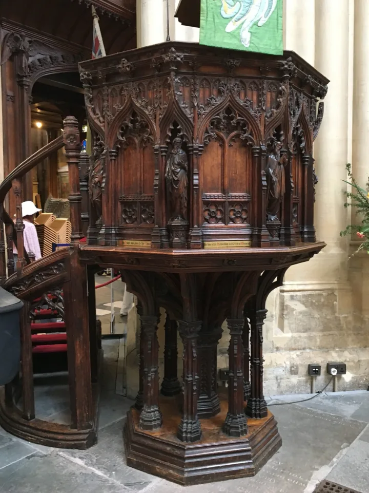 Preekstoel in Bath Abbey, Bath