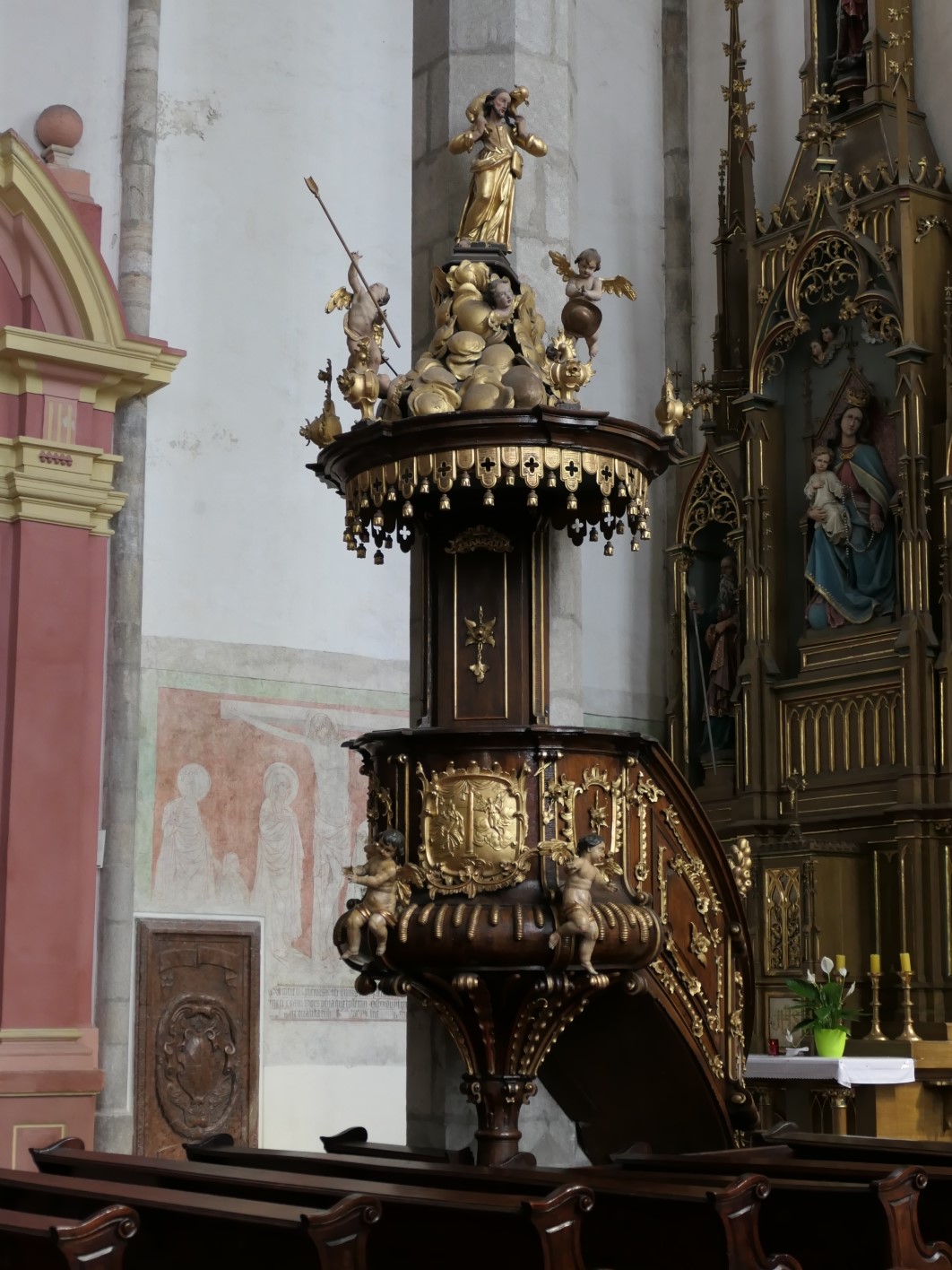 Pulpit at Kostel Svateho Vita, Cesky Krumlov