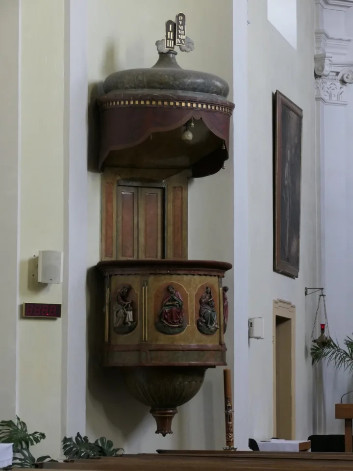 Preekstoel in Kostel Svateho Jakuba, Veverska Bityska