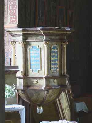 Pulpit at Kostel Sv Jana Křtitele, Slavonov