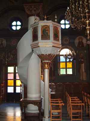 Preekstoel in Church of Agia Paraskevi, Kos