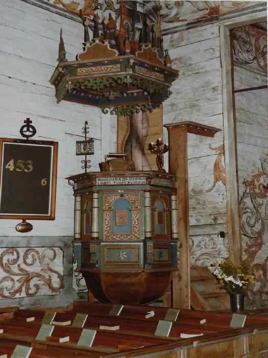 Pulpit at Granhult Wooden Church, Granhult