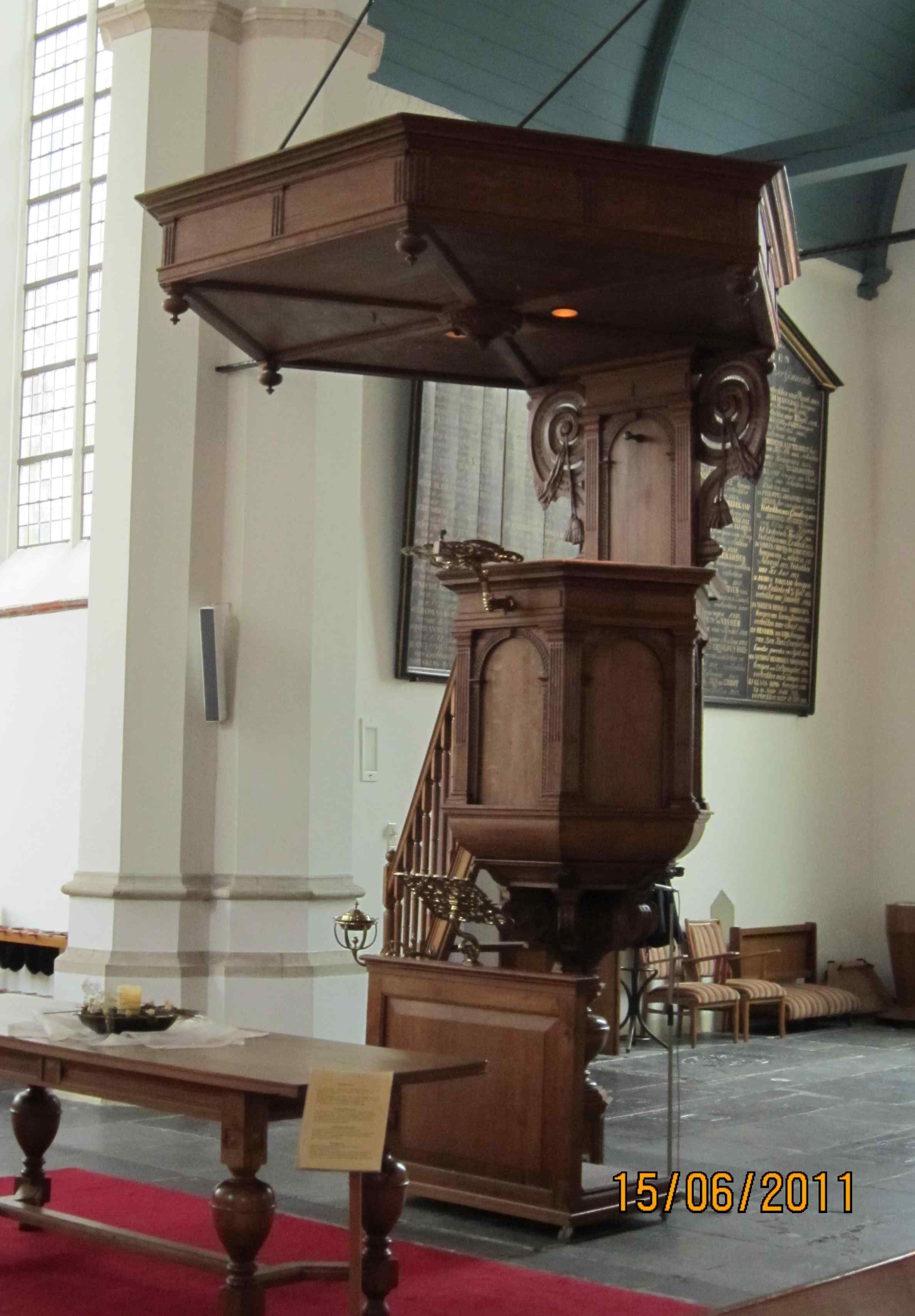 Pulpit at Grote kerk, Leerdam