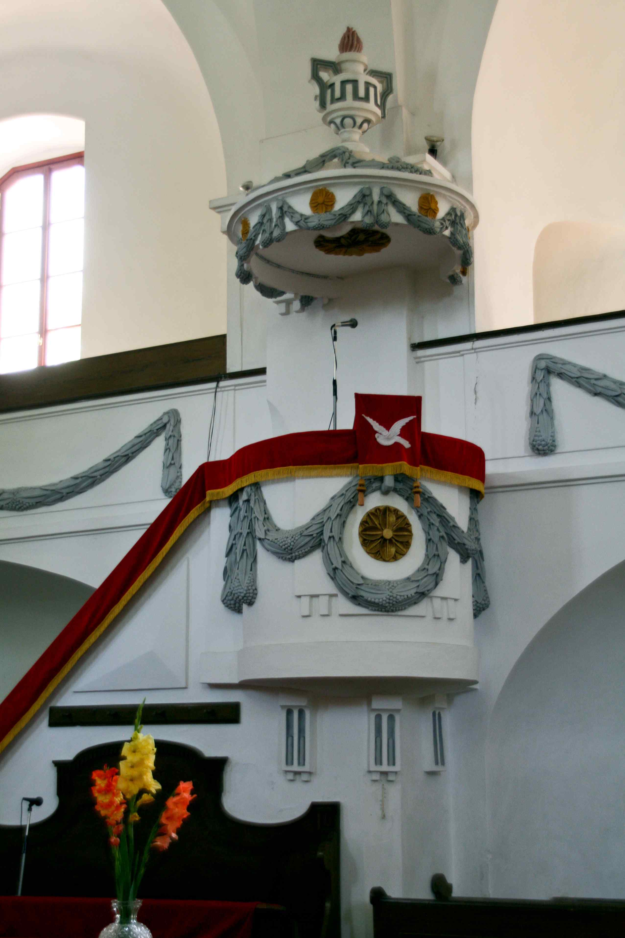 Preekstoel in Lutherse kerk, Szabadszallas