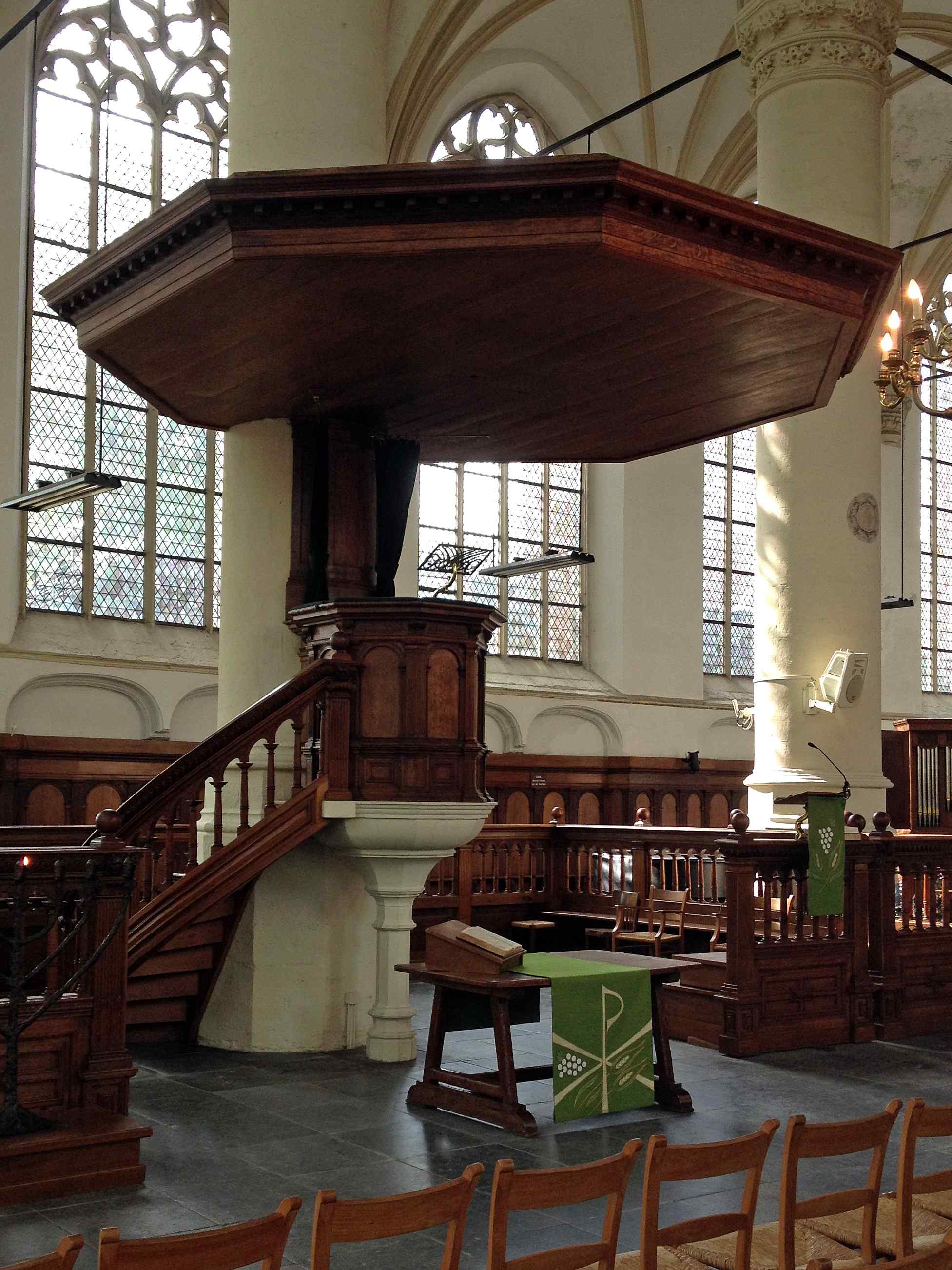 Pulpit at Hooglandse kerk, Leiden