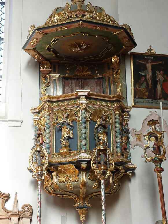 Preekstoel in Peter und Paul Kirche, Mittenwald
