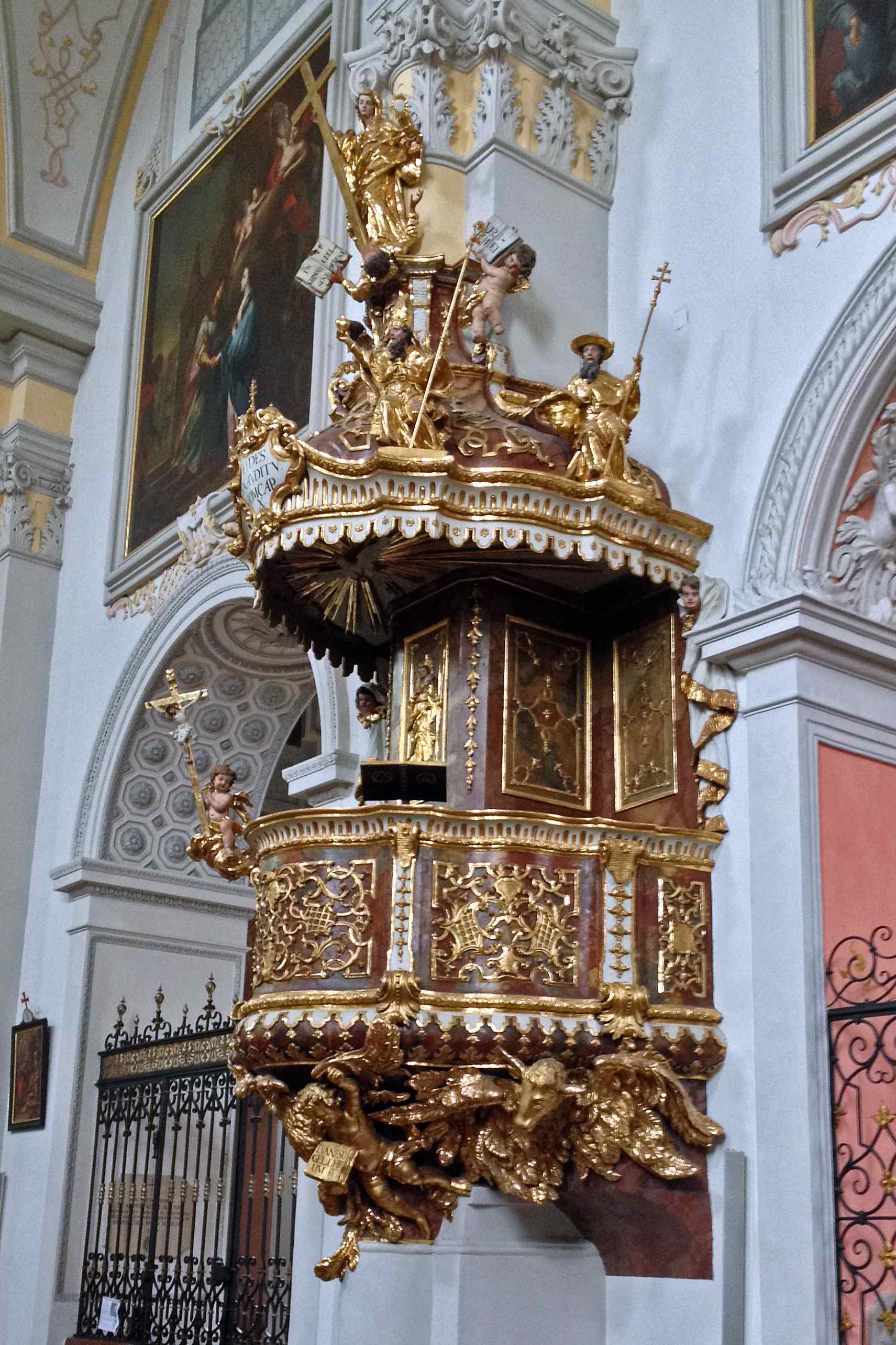 Pulpit at Müllner Pfarrkirche Maria¤ Himmelfahrt, Salzburg