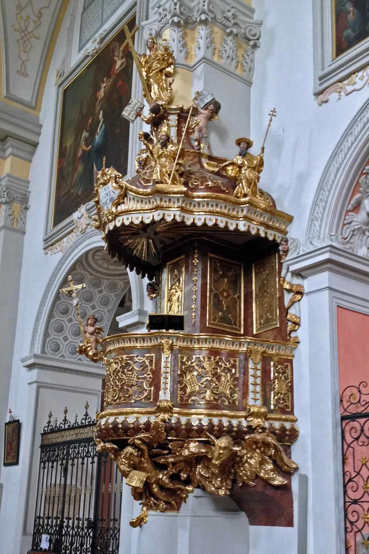 Pulpit at Müllner Pfarrkirche Maria¤ Himmelfahrt, Salzburg