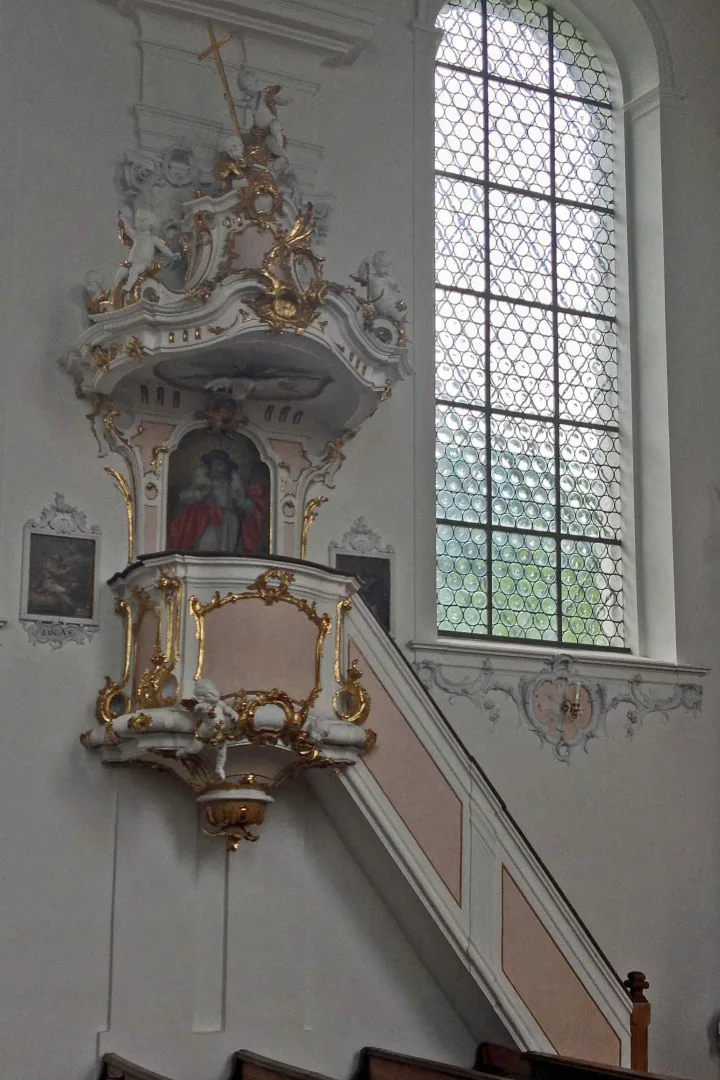 Pulpit at Pfarrkirche St Johann Baptist, Wessobrunn
