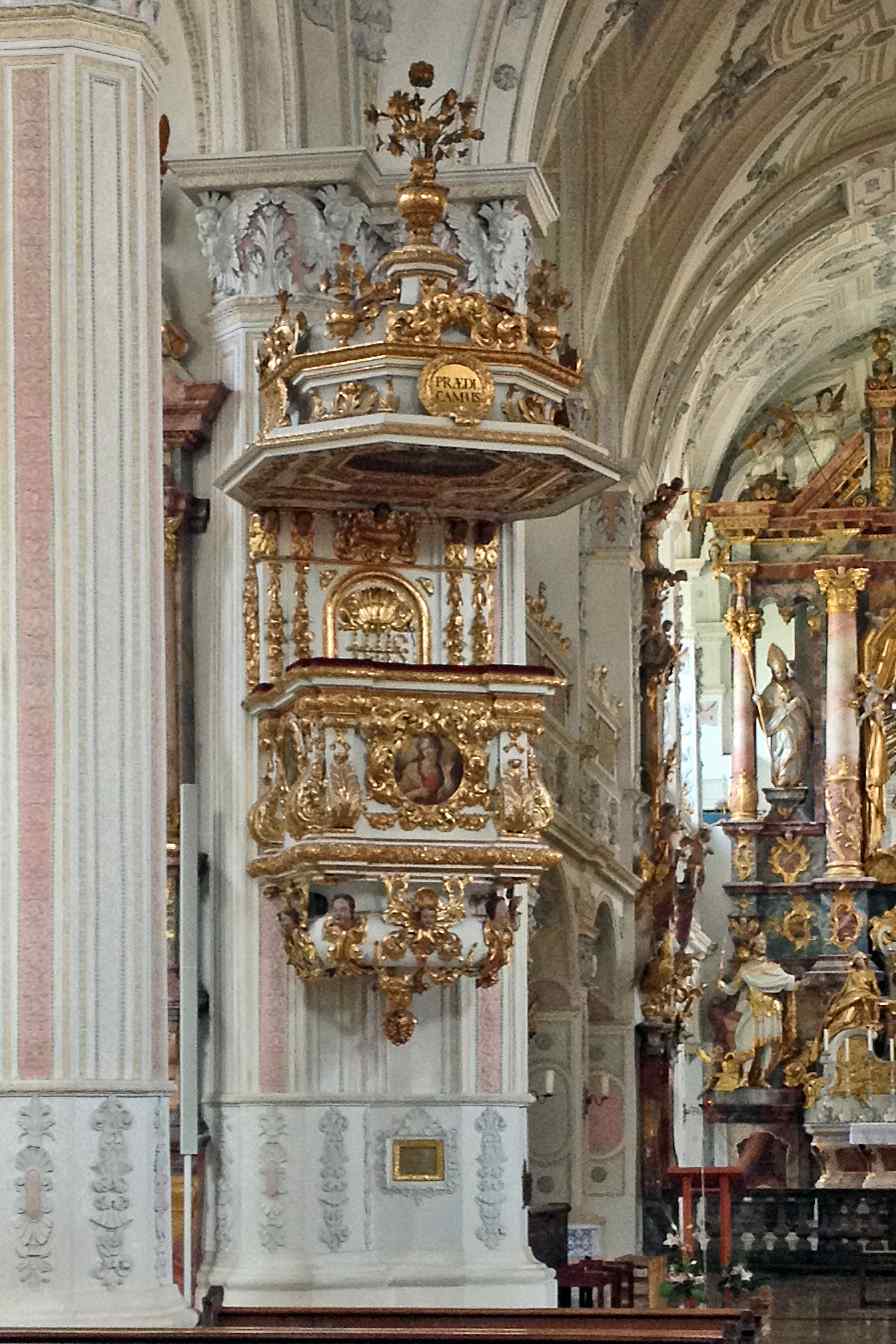 Pulpit at Stiftskirche St Salvator, Polling