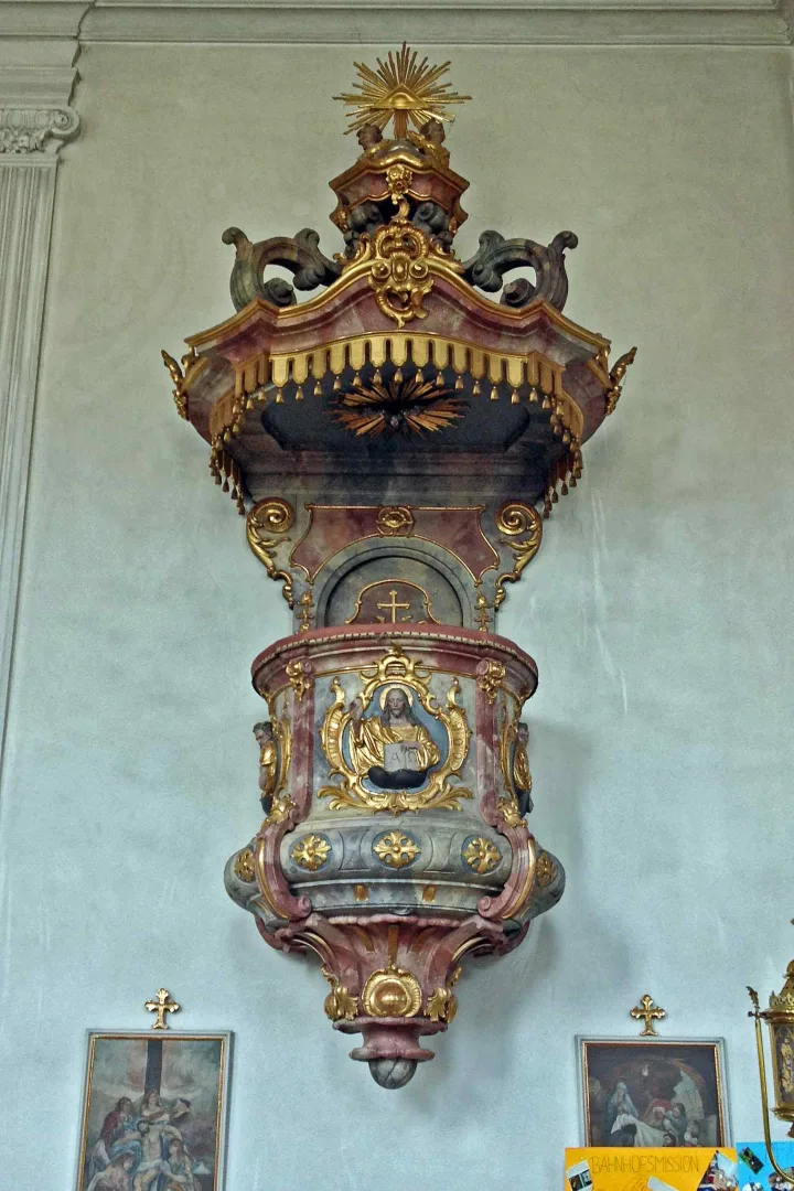 Preekstoel in Pfarrkirche St Johannes Baptist, Peissenberg