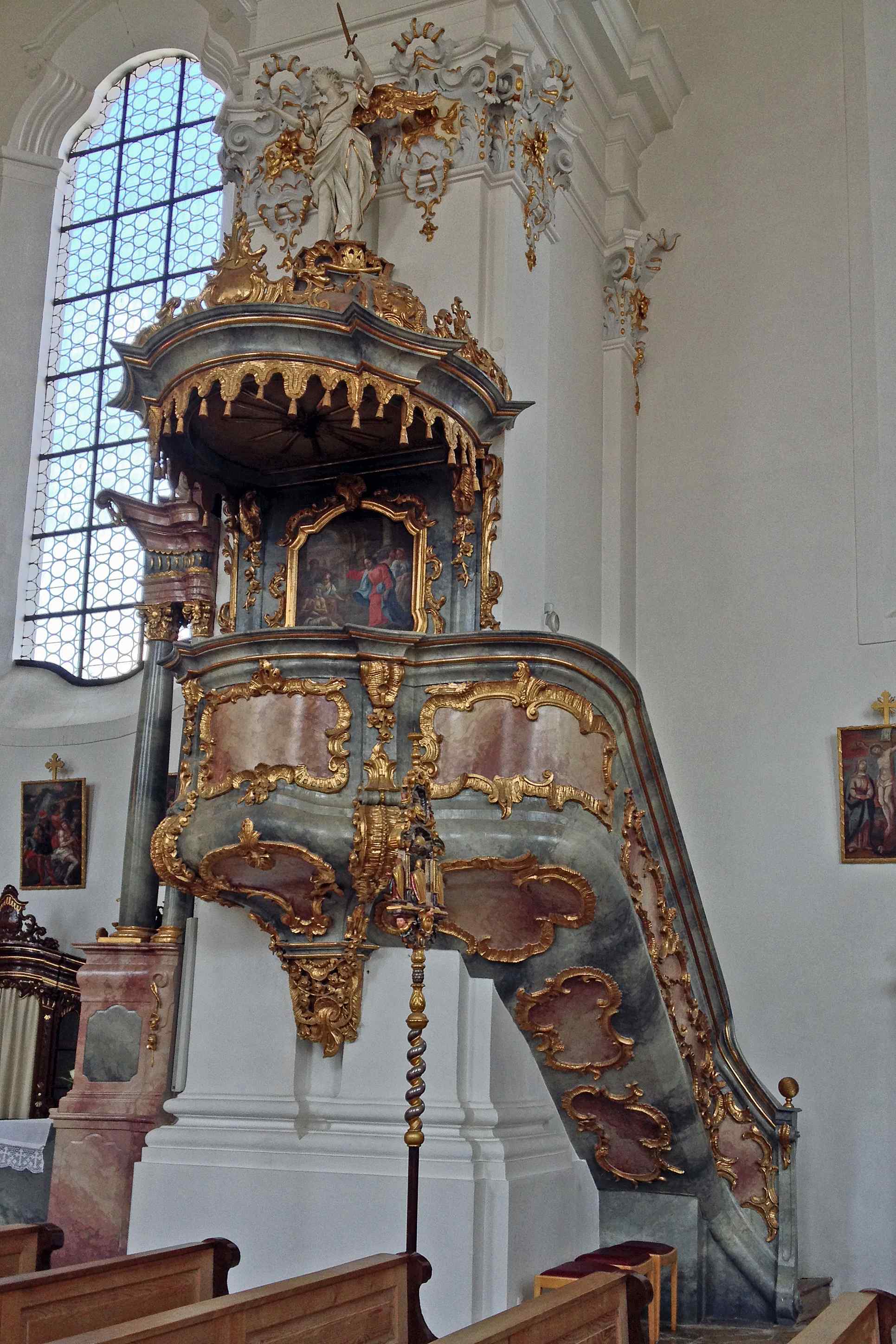 Pulpit at Pfarrkirche MariÃ¤ Himmelfahrt, Schongau