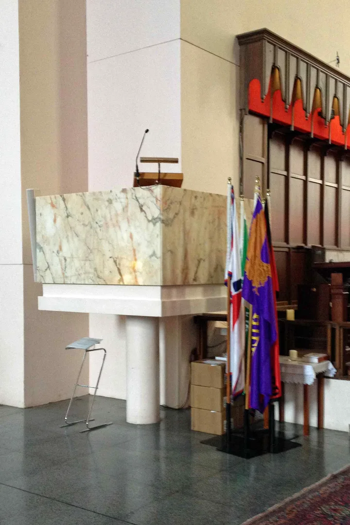 Preekstoel in Cathedral of St Paul epistelzijde, Wellington