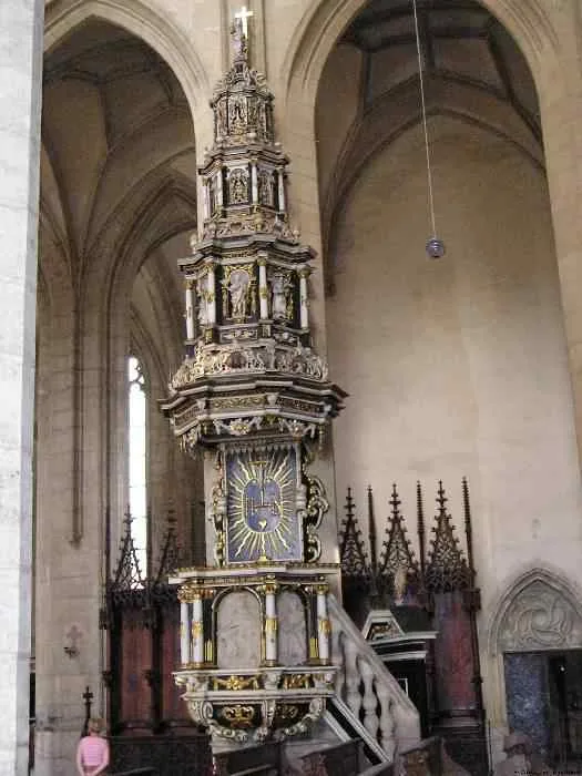 Pulpit at Basilica St Barbora, Kutna Hora